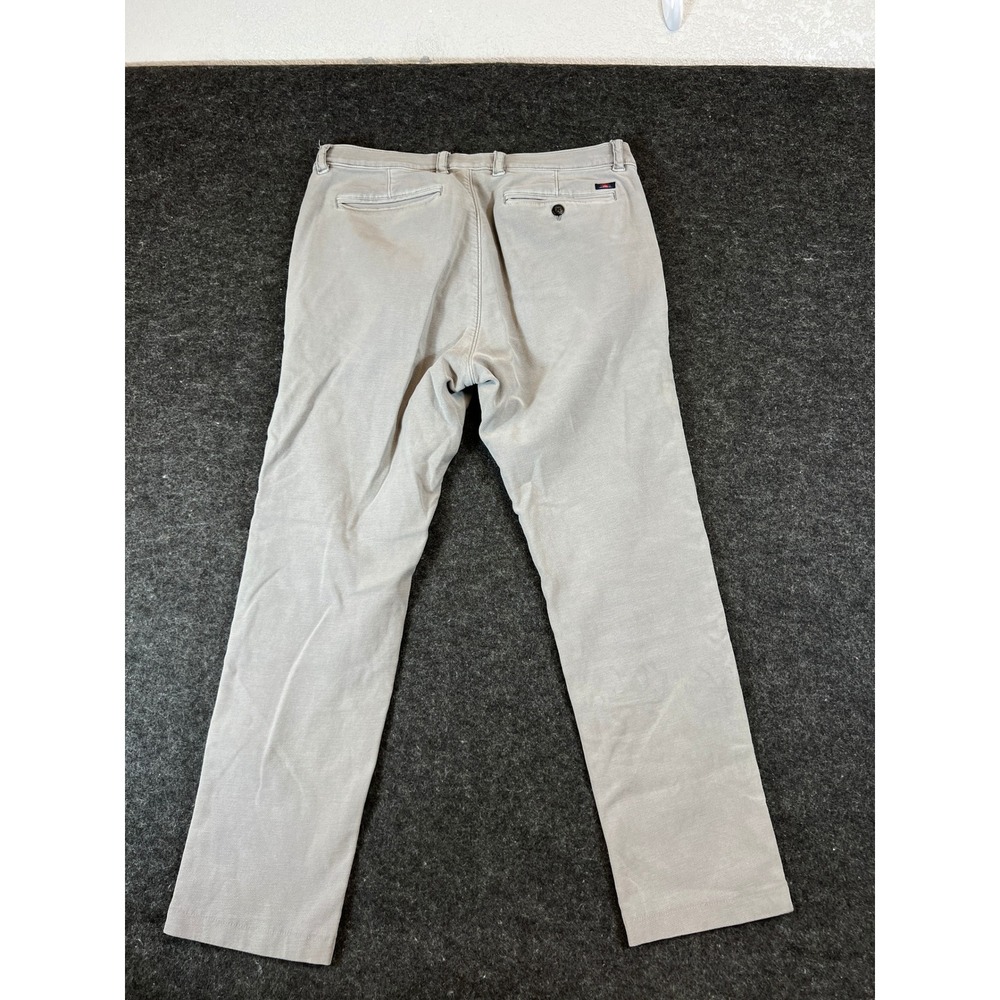 Faherty Brand All Day Pants Mens 33 Light Gray Chino Trousers Casual Stretch